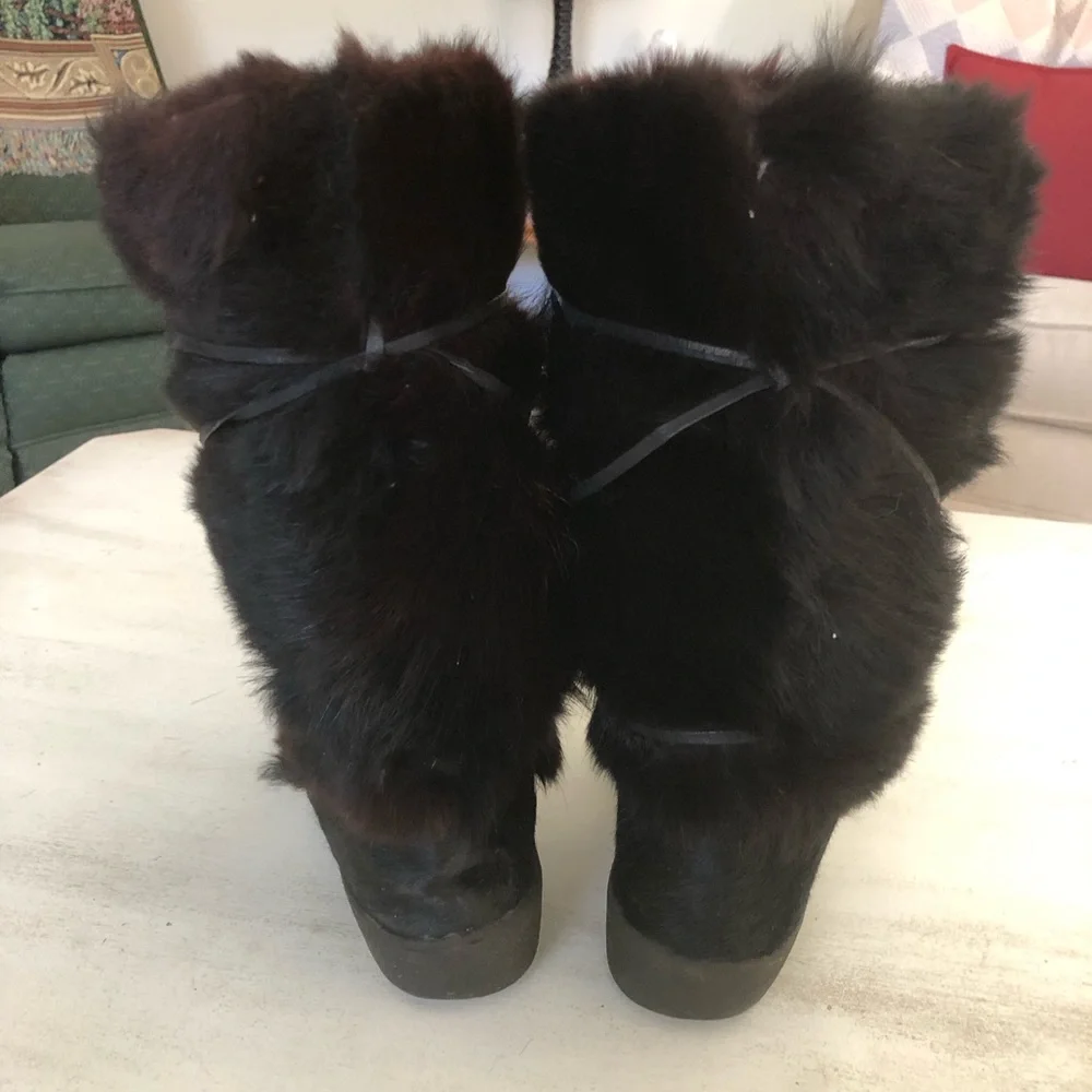 Pajar Black Fur-Lined Winter Boots Womens preowned size 8 - Picture 7 of 13